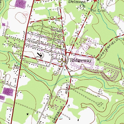 Topographic Map of Ridgeway, MD