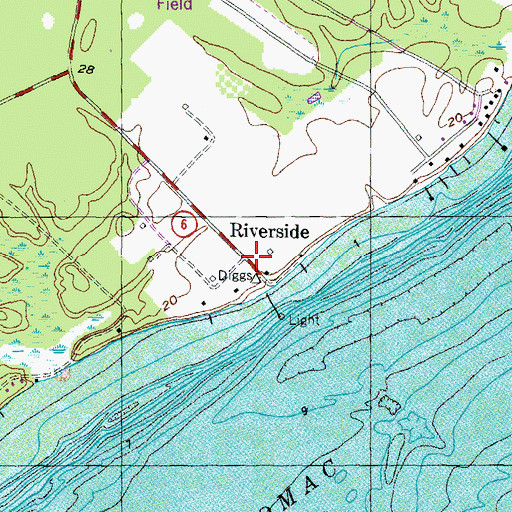 Topographic Map of Riverside, MD