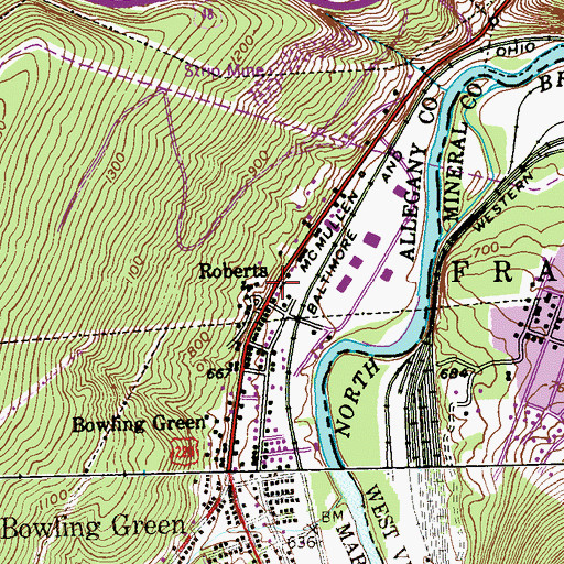 Topographic Map of Roberts, MD