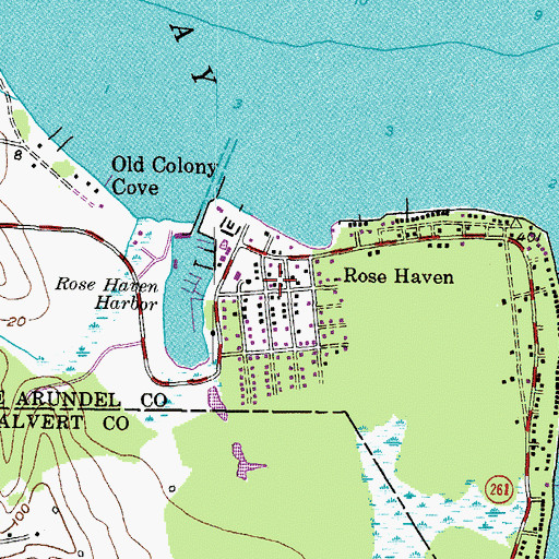 Topographic Map of Rose Haven, MD