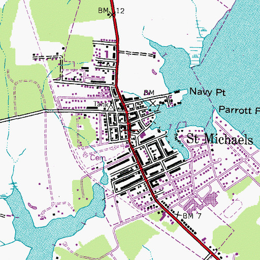 Topographic Map of Saint Michaels, MD