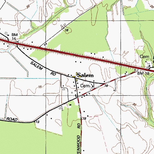 Topographic Map of Salem, MD