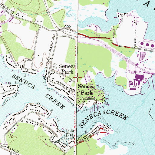 Topographic Map of Seneca Park, MD