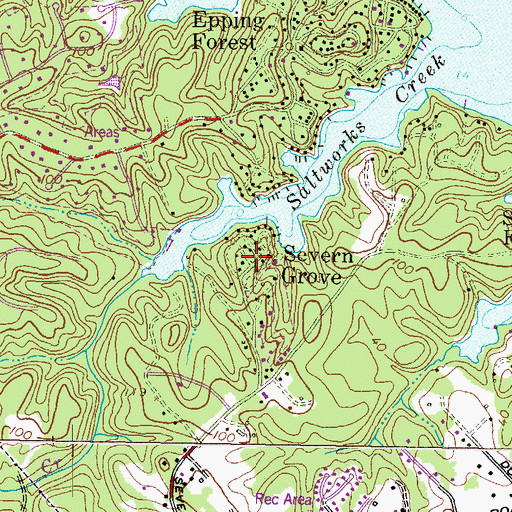 Topographic Map of Severn Grove, MD