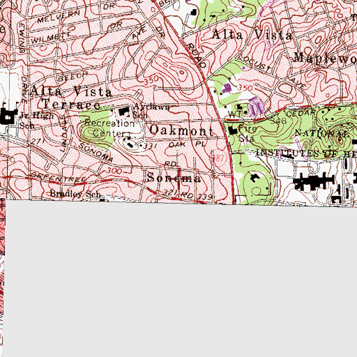 Topographic Map of Sonoma, MD