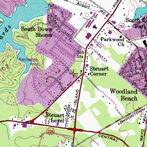 Topographic Map of Steuart Corner, MD