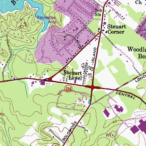 Topographic Map of Steuart Level, MD