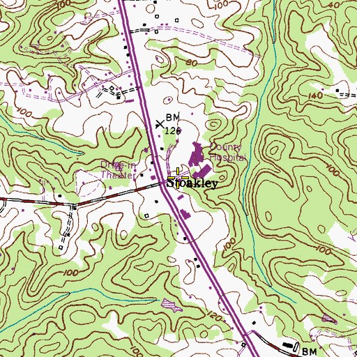 Topographic Map of Stoakley, MD
