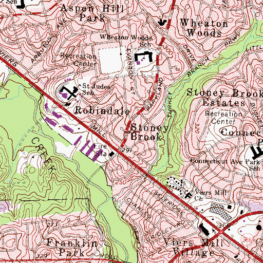 Topographic Map of Stoney Brook, MD