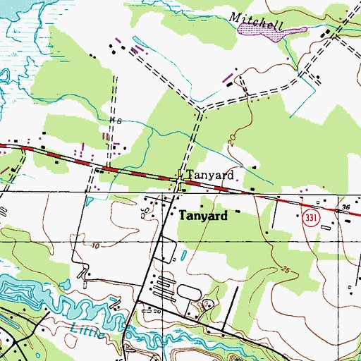 Topographic Map of Tanyard, MD