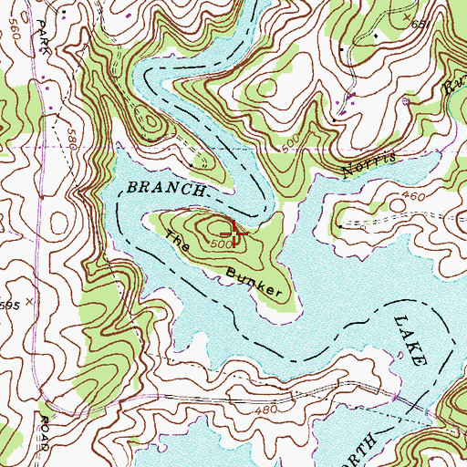 Topographic Map of The Bunker, MD