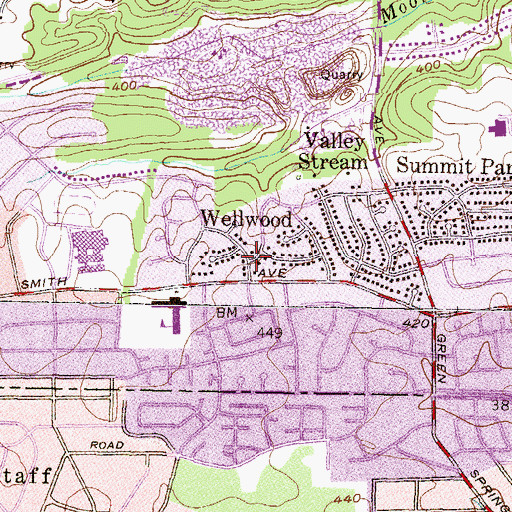 Topographic Map of Wellwood, MD