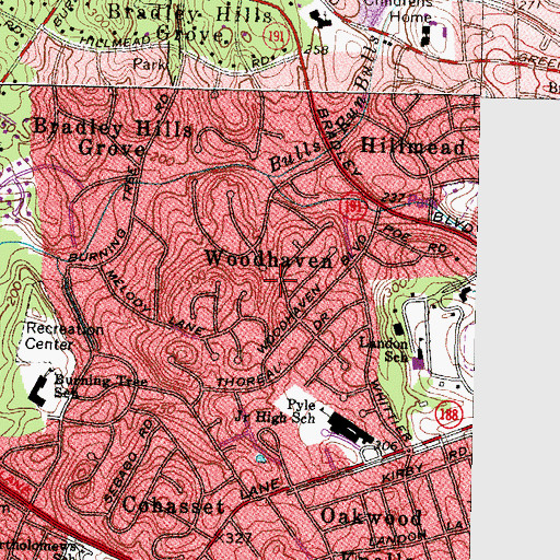 Topographic Map of Woodhaven, MD