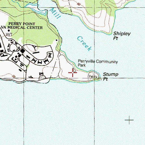 Topographic Map of Perryville Community Park, MD