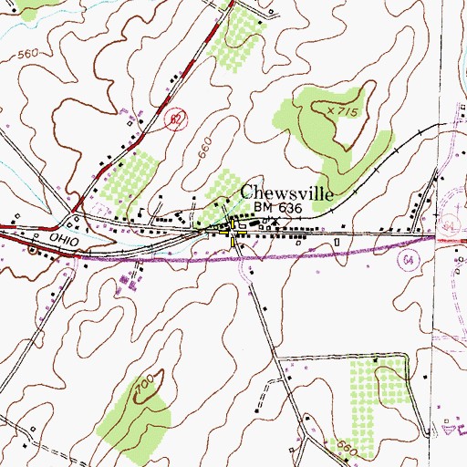 Topographic Map of Chewsville, MD