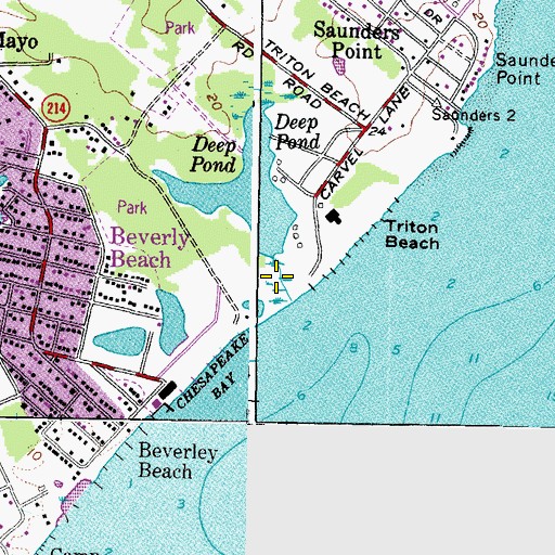 Topographic Map of Deep Pond Marsh, MD