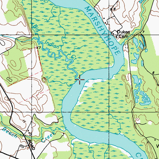 Topographic Map of Big Indian Creek, MD