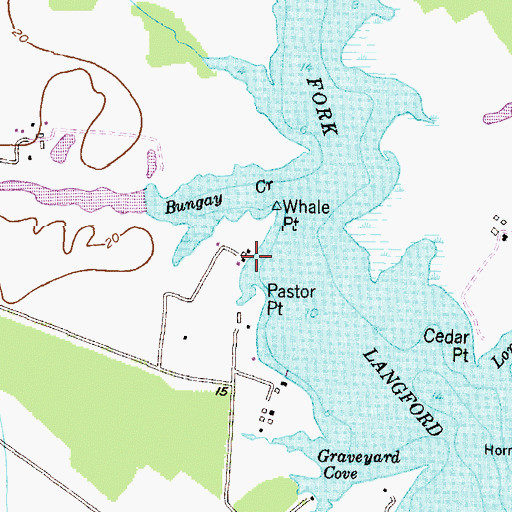 Topographic Map of Learys Wharf (historical), MD