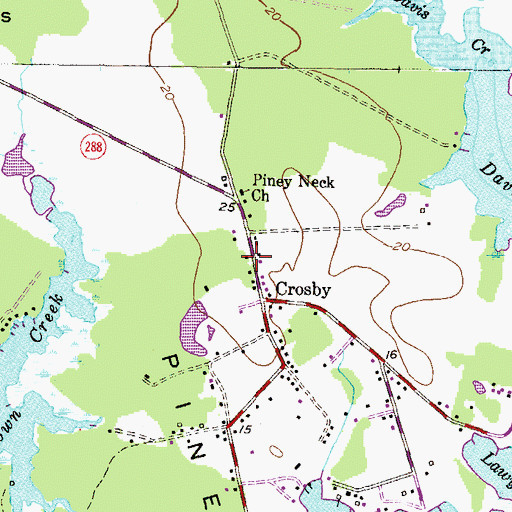 Topographic Map of Piney Neck School (historical), MD