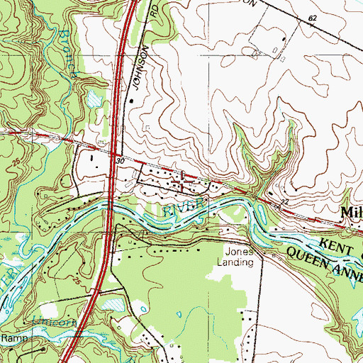 Topographic Map of Rivers Edge, MD