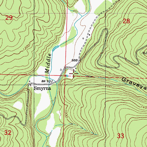 Topographic Map of Graveyard Hollow, AR