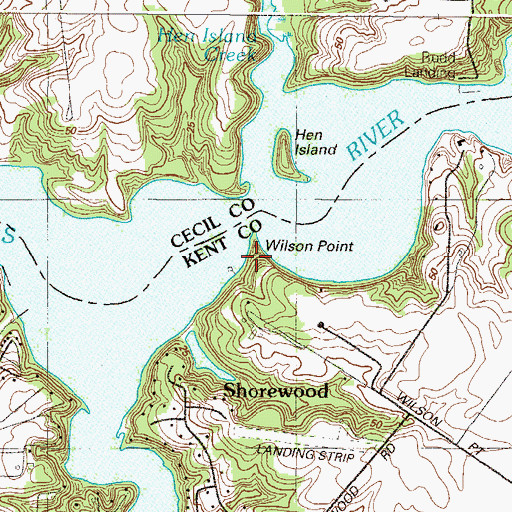 Topographic Map of Wilson Point Wharf (historical), MD