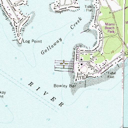 Topographic Map of Bowleys Yacht Basin, MD