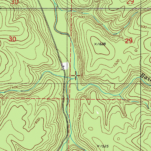 Topographic Map of Bailey Cole Creek, AR