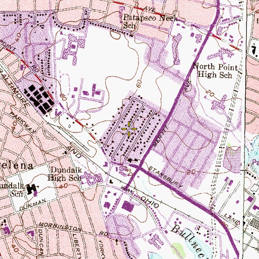 Topographic Map of Eastfield, MD
