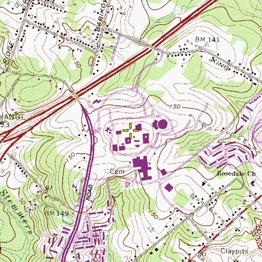 Topographic Map of Community College of Baltimore County Essex, MD