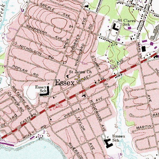Topographic Map of Essex Health Center, MD