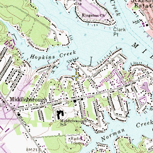 Topographic Map of Essex Marina, MD