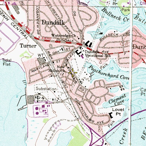 Topographic Map of Greater Saint John Baptist Church (historical), MD