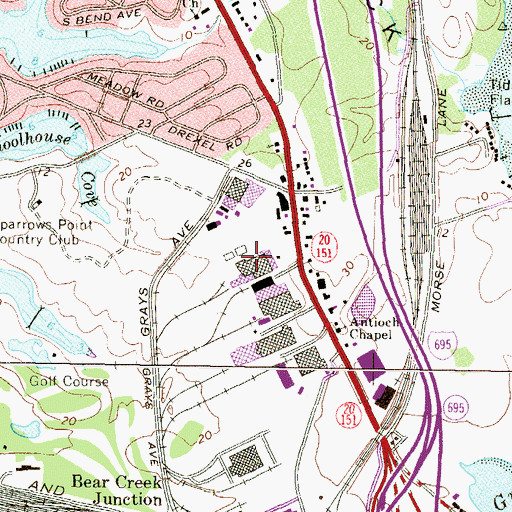 Topographic Map of North Point Industrial Center, MD