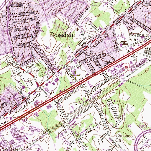 Topographic Map of Saint Clement Mary Hofbauer Catholic Church, MD