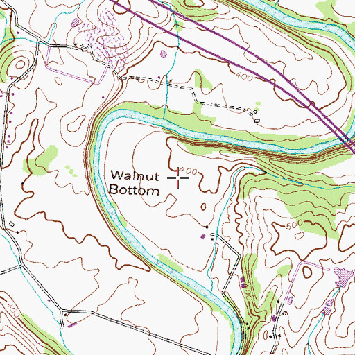 Topographic Map of Walnut Bottom, MD