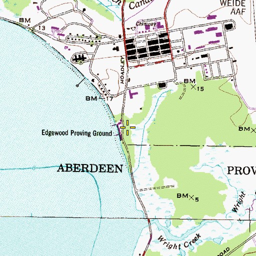 Topographic Map of Edgewood Proving Ground, MD