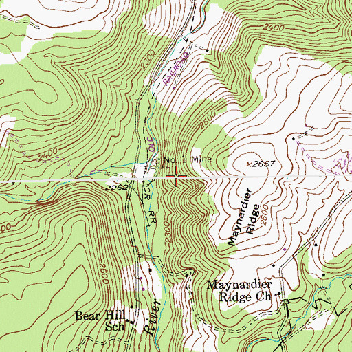 Topographic Map of Number 1 Mine, MD