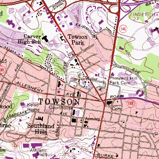 Topographic Map of Immaculate Conception School, MD