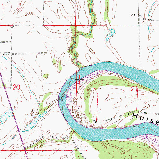 Topographic Map of Caster Bend, AR