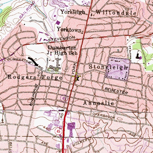 Topographic Map of First and Saint Stephen's United Church of Christ, MD