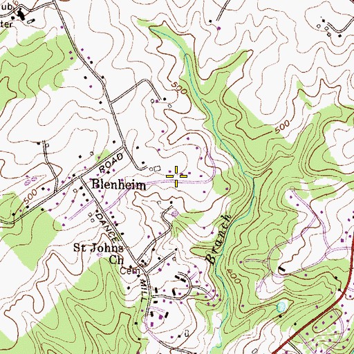 Topographic Map of Valley North, MD