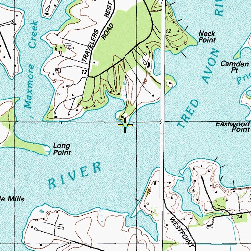 Topographic Map of Barren Point, MD