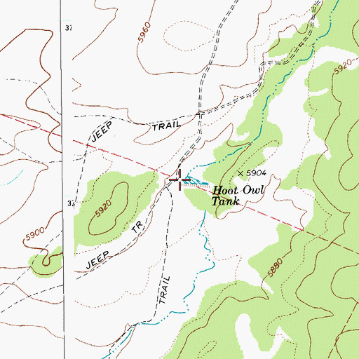 Topographic Map of Hoot Owl Tank, AZ
