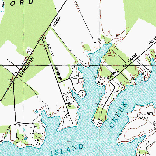 Topographic Map of Holly Harbor, MD