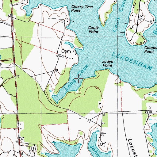 Topographic Map of Long Cove, MD
