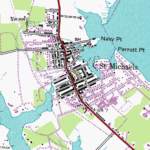 Topographic Map of Saint Marys Square, MD