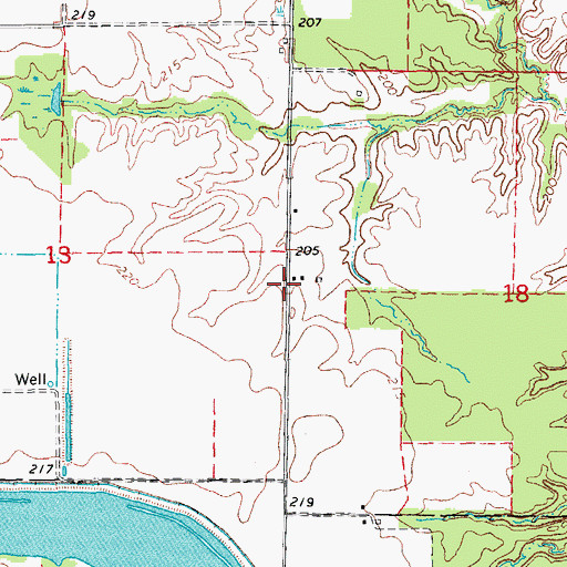 Topographic Map of Vaby, AR