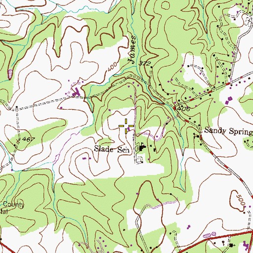 Topographic Map of Brooke Grove Health Center, MD