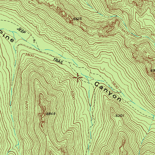 Topographic Map of Hoovey Canyon, AZ